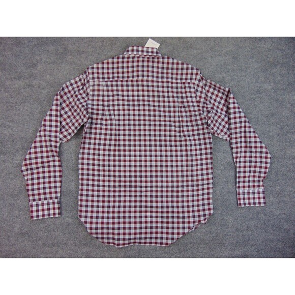 Billy Reid Shirt Mens Small Full Cut Red Black Plaid - Picture 3 of 7
